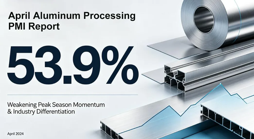 Trong tháng 4, Chỉ số nhà quản lý mua hàng (PMI) của ngành chế biến nhôm đã giảm xuống 53,9%.